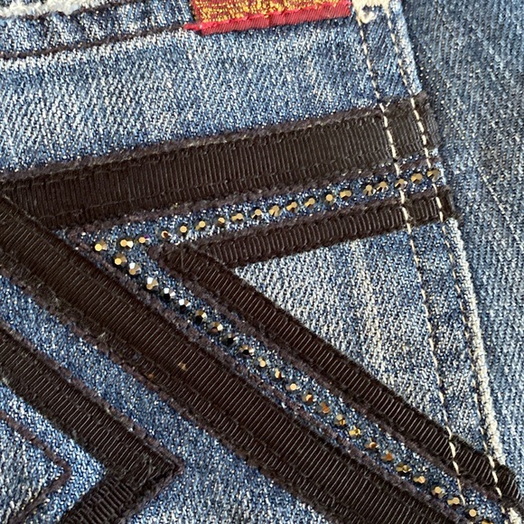 7 For All Mankind Vintage Original Crystal Logo CottonStretch Jeans NeverUsed - Picture 13 of 16
